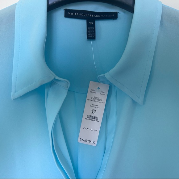 NWT WHITE HOUSE BLACK MARKET SOFT SHIRT BERMUDA BLUE SIZE XS - Picture 3 of 7